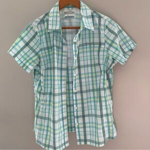 Columbia Omni- Shade Short-Sleeve Plaid Button-Up Cool Summer Breezy Shirt